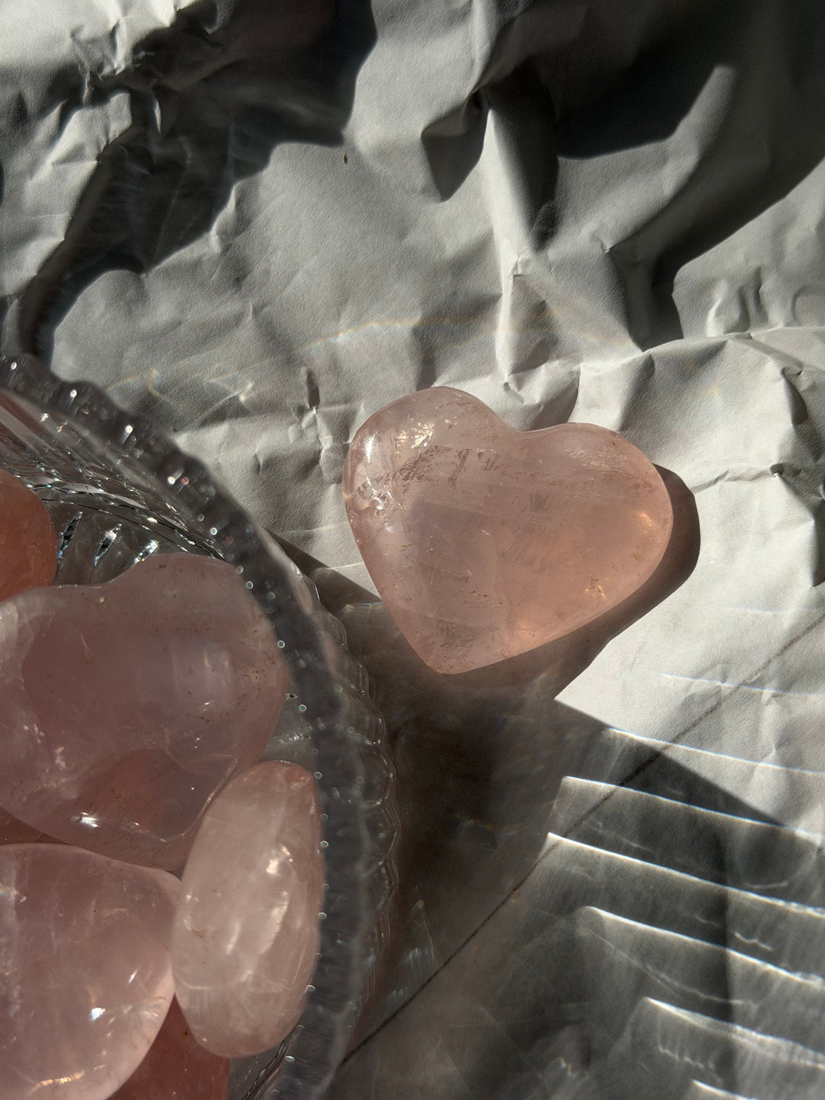 หัวใจโรสควอตซ์ธรรมชาติ | Rose Quartz Heart