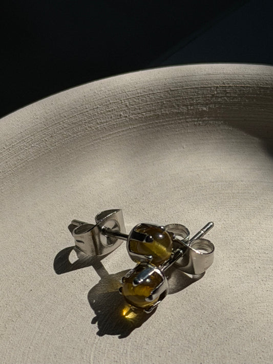 ต่างหูซิทรินธรรมชาติ | Citrine Crystal Earrings