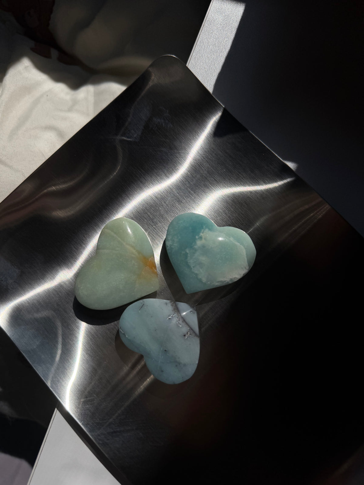 🩵 Natural Amazonite Heart — 444.- / ชิ้น 🩵
